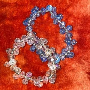 Two (2) glass beaded bracelets